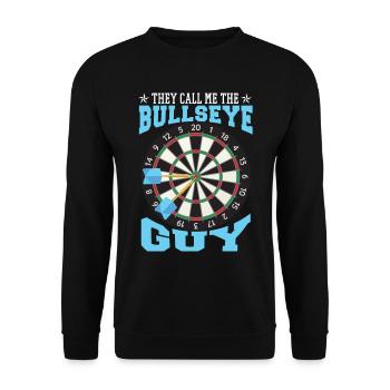 Bullseye Guy Darts - Unisex Pullover - Schwarz - Vorne - Alina (178cm) & Michal (187cm)