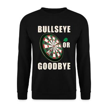 Volltreffer oder Auf Wiedersehen | Dartspieler - Unisex Pullover - Schwarz - Vorne - Alina (178cm) & Michal (187cm)