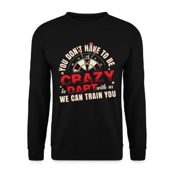 Crazy Dart Team Lustig - Unisex Pullover - Schwarz - Vorne - Alina (178cm) & Michal (187cm)