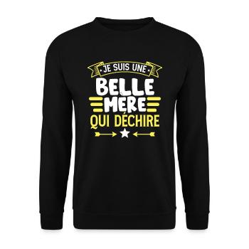Belle-Mère Amusante - Sweat-shirt Unisexe - noir - Devant - Alina (178cm) & Michal (187cm)
