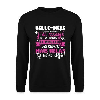 Belle-Mere Beau-Fils Genial Mamie - Sweat-shirt Unisexe - noir - Devant - Alina (178cm) & Michal (187cm)