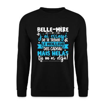 Fête Des Mères Cadeau Humour Belle Mère - Sweat-shirt Unisexe - noir - Devant - Alina (178cm) & Michal (187cm)