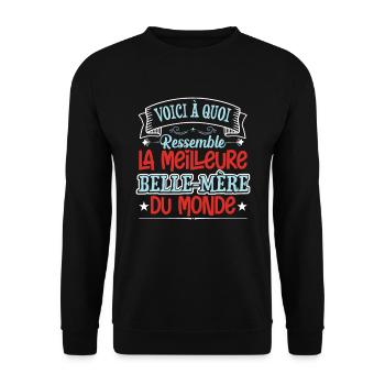 La Meilleure Belle Maman - Sweat-shirt Unisexe - noir - Devant - Alina (178cm) & Michal (187cm)
