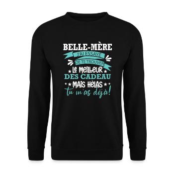 La Meilleure Belle Maman - Sweat-shirt Unisexe - noir - Devant - Alina (178cm) & Michal (187cm)