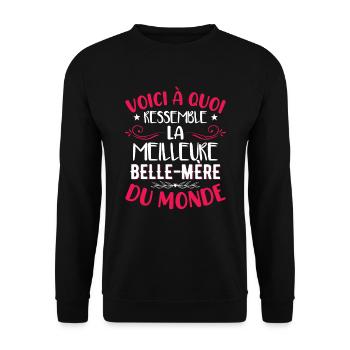 Humour drôle de belle-mère - Sweat-shirt Unisexe - noir - Devant - Alina (178cm) & Michal (187cm)