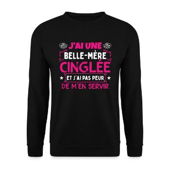 Fête Des Mères Cadeau Humour Belle Mère - Sweat-shirt Unisexe - noir - Devant - Alina (178cm) & Michal (187cm)