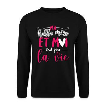 Belle Maman Belle-Fille - Sweat-shirt Unisexe - noir - Devant - Alina (178cm) & Michal (187cm)