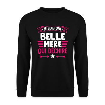 Je Suis Une Belle-Mère Qui Déchire - Sweat-shirt Unisexe - noir - Devant - Alina (178cm) & Michal (187cm)