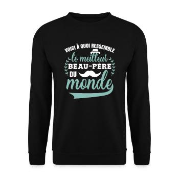 La Meilleur Beau-Père Du Monde - Sweat-shirt Unisexe - noir - Devant - Alina (178cm) & Michal (187cm)