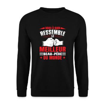 Voici À Quoi Ressemble Le Beau Père - Sweat-shirt Unisexe - noir - Devant - Alina (178cm) & Michal (187cm)