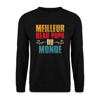 Meilleur Beau Papa Du Monde - Sweat-shirt Unisexe - noir - Devant - Alina (178cm) & Michal (187cm)