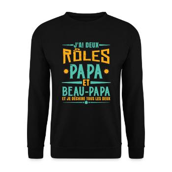 Papa Et Beau-Papa - Sweat-shirt Unisexe - noir - Devant - Alina (178cm) & Michal (187cm)