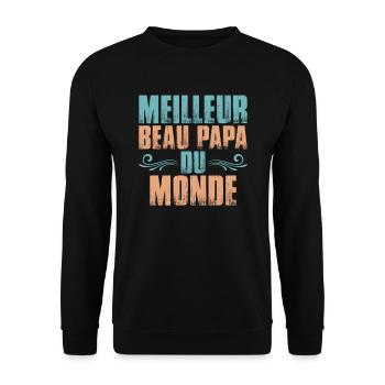 Meilleur Beau-Père Beau Papa Bonus - Sweat-shirt Unisexe - noir - Devant - Alina (178cm) & Michal (187cm)