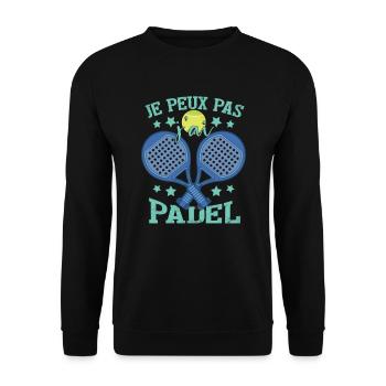 Padel Entraîneur Joueur De Padel - Sweat-shirt Unisexe - noir - Devant - Alina (178cm) & Michal (187cm)