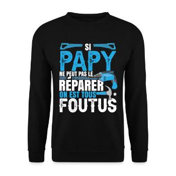 Bricoleur Papy Bricolage - Sweat-shirt Unisexe - noir - Devant - Alina (178cm) & Michal (187cm)