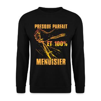Charpentier Menuisier Humor - Sweat-shirt Unisexe - noir - Devant - Alina (178cm) & Michal (187cm)