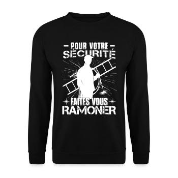Pour Votre Sécurité Faites Vous Ramoner - Sweat-shirt Unisexe - noir - Devant - Alina (178cm) & Michal (187cm)
