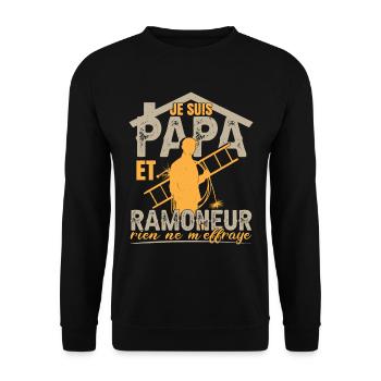 Ramoneur Dicton Amusant - Sweat-shirt Unisexe - noir - Devant - Alina (178cm) & Michal (187cm)