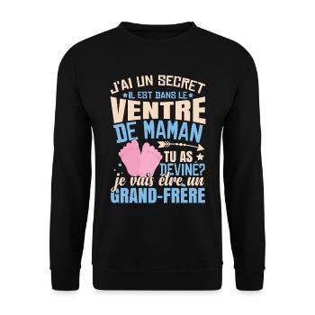 Je Suis Le Grand-Frère - Sweat-shirt Unisexe - noir - Devant - Alina (178cm) & Michal (187cm)