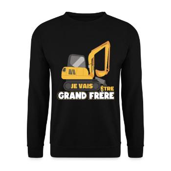 Annonce De La Grossesse Grand Frère - Sweat-shirt Unisexe - noir - Devant - Alina (178cm) & Michal (187cm)