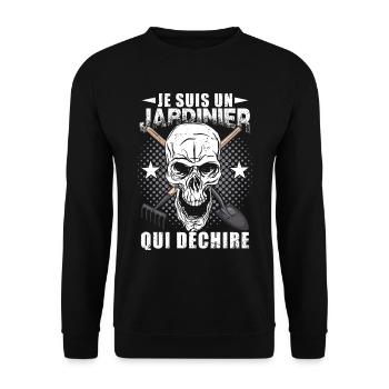 Je Suis Un Jardinier Qui Déchire Jardin Jardinage - Sweat-shirt Unisexe - noir - Devant - Alina (178cm) & Michal (187cm)