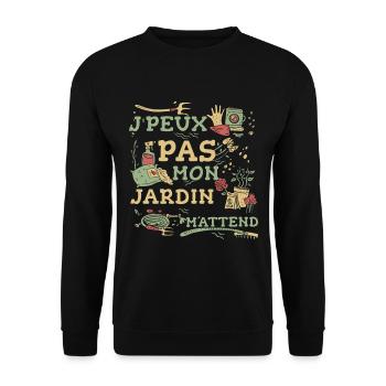 Mon Jardin M'Attend - Sweat-shirt Unisexe - noir - Devant - Alina (178cm) & Michal (187cm)