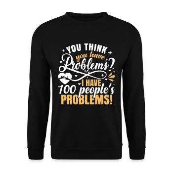 Drôle de travailleur social scolaire - Sweat-shirt Unisexe - noir - Devant - Alina (178cm) & Michal (187cm)
