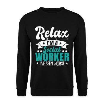 Je suis travailleur social - Sweat-shirt Unisexe - noir - Devant - Alina (178cm) & Michal (187cm)