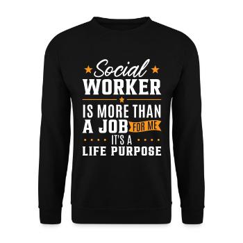Sozialarbeiter ist mehr als ein Job - Unisex Pullover - Schwarz - Vorne - Alina (178cm) & Michal (187cm)