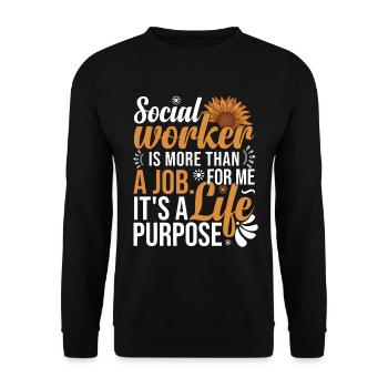 Sunflower Social Worker School - Unisex Sweatshirt - black - Front - Alina (178cm) & Michal (187cm)