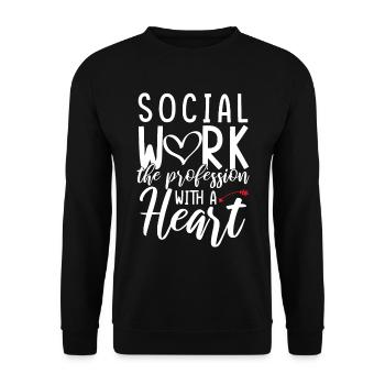 Sozialarbeiter Liebe - Unisex Pullover - Schwarz - Vorne - Alina (178cm) & Michal (187cm)