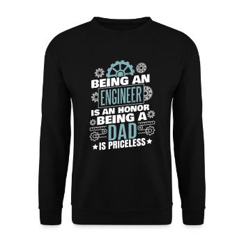Science Papa Ingénieur - Sweat-shirt Unisexe - noir - Devant - Alina (178cm) & Michal (187cm)