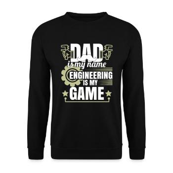 Dad Is My Name Engineering is My Game - Unisex Sweatshirt - black - Front - Alina (178cm) & Michal (187cm)