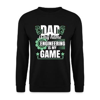 Funny Dad Engineering Humor - Unisex Sweatshirt - black - Front - Alina (178cm) & Michal (187cm)