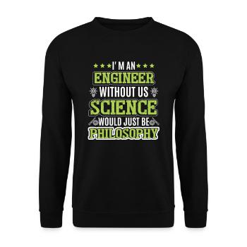 Drôle d’ingénieur Devis Ingénierie - Sweat-shirt Unisexe - noir - Devant - Alina (178cm) & Michal (187cm)