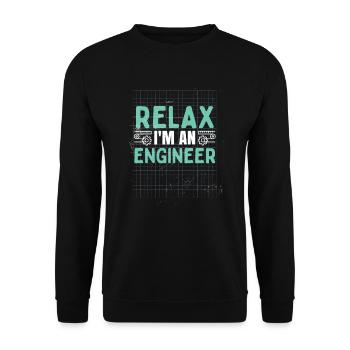 Drôle d’ingénieur Science Humour - Sweat-shirt Unisexe - noir - Devant - Alina (178cm) & Michal (187cm)