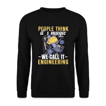 Funny Science Engineer - Unisex Sweatshirt - black - Front - Alina (178cm) & Michal (187cm)