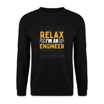 Détendez-vous Je suis ingénieur - Sweat-shirt Unisexe - noir - Devant - Alina (178cm) & Michal (187cm)