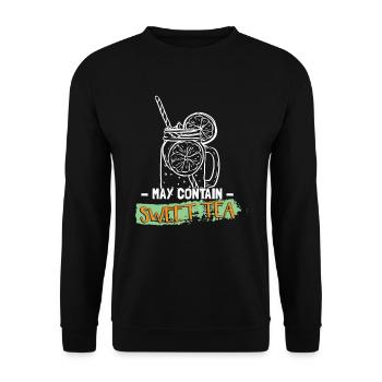 Kann süßen Tee | enthalten Teetrinker | Eistee - Unisex Pullover - Schwarz - Vorne - Alina (178cm) & Michal (187cm)