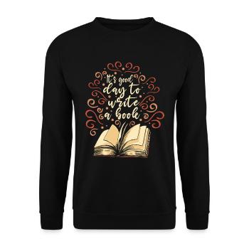 Schreiben eines Buchautors Romanautor - Unisex Pullover - Schwarz - Vorne - Alina (178cm) & Michal (187cm)