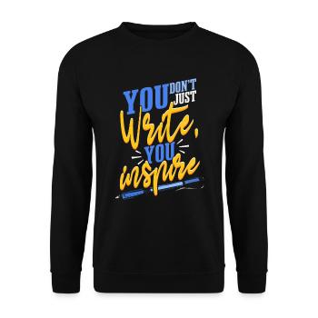 Schriftsteller Schreiben Journalist Buchautor - Unisex Pullover - Schwarz - Vorne - Alina (178cm) & Michal (187cm)