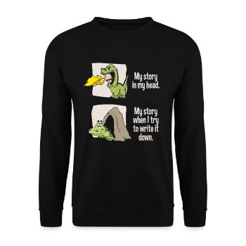 Drôle d’écriture Auteur Livre Romancier Roman - Sweat-shirt Unisexe - noir - Devant - Alina (178cm) & Michal (187cm)