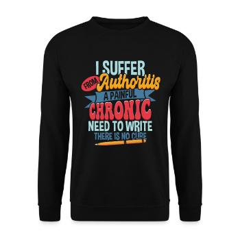 Ecrire Humour Écrivain Auteur Drôle - Sweat-shirt Unisexe - noir - Devant - Alina (178cm) & Michal (187cm)