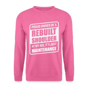 Lustige Schulterersatz-Erholung - Unisex Pullover - Pink - Vorne
