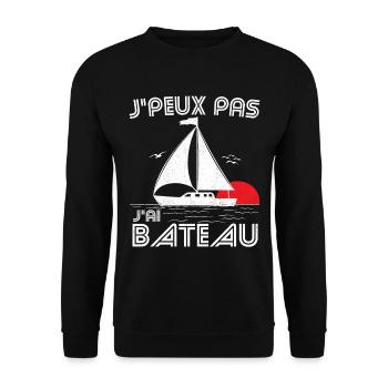 J'peux pas j'ai bateau - le coucher du soleil - Sweat-shirt Unisexe - noir - Devant - Alina (178cm) & Michal (187cm)