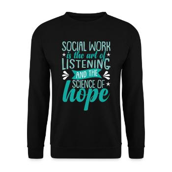 Social Worker Quote - Unisex Sweatshirt - black - Front - Alina (178cm) & Michal (187cm)