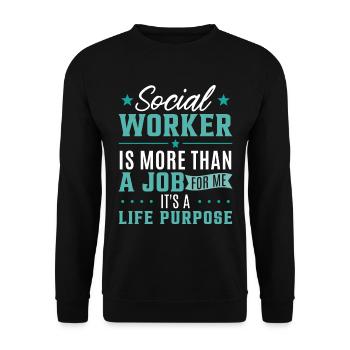 Social Worker Is More Than A Job - Unisex Sweatshirt - black - Front - Alina (178cm) & Michal (187cm)