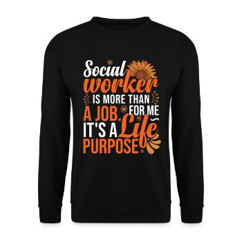 Social Worker Sunflower - Unisex Sweatshirt - black - Front - Alina (178cm) & Michal (187cm)
