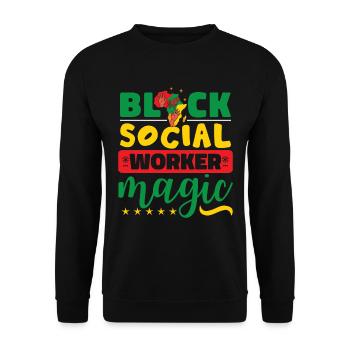 Black Social Worker - Unisex Sweatshirt - black - Front - Alina (178cm) & Michal (187cm)