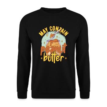 Kann Erdnussbutter enthalten - Unisex Pullover - Schwarz - Vorne - Alina (178cm) & Michal (187cm)